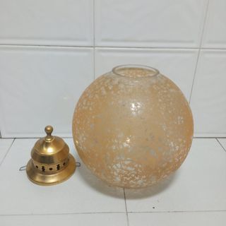 Lámpara Techo Globo Cristal Labrado Años 50
