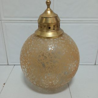 Lámpara Techo Globo Cristal Labrado Años 50