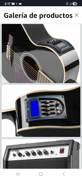 Guitarra Acústica Negra con Accesorios