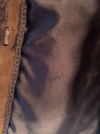 Chaquetón tres cuartos marrón con forro de seda