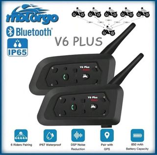 2x Interfono Moto Bluetooth V6 Plus Impermeabile