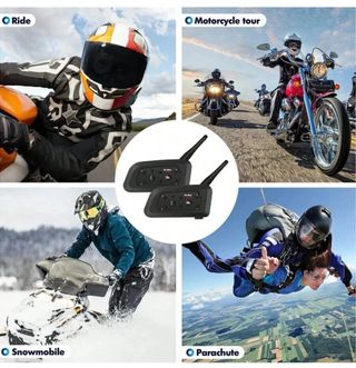 2x Interfono Moto Bluetooth V6 Plus Impermeabile