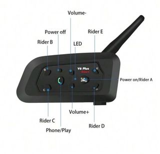 2x Interfono Moto Bluetooth V6 Plus Impermeabile