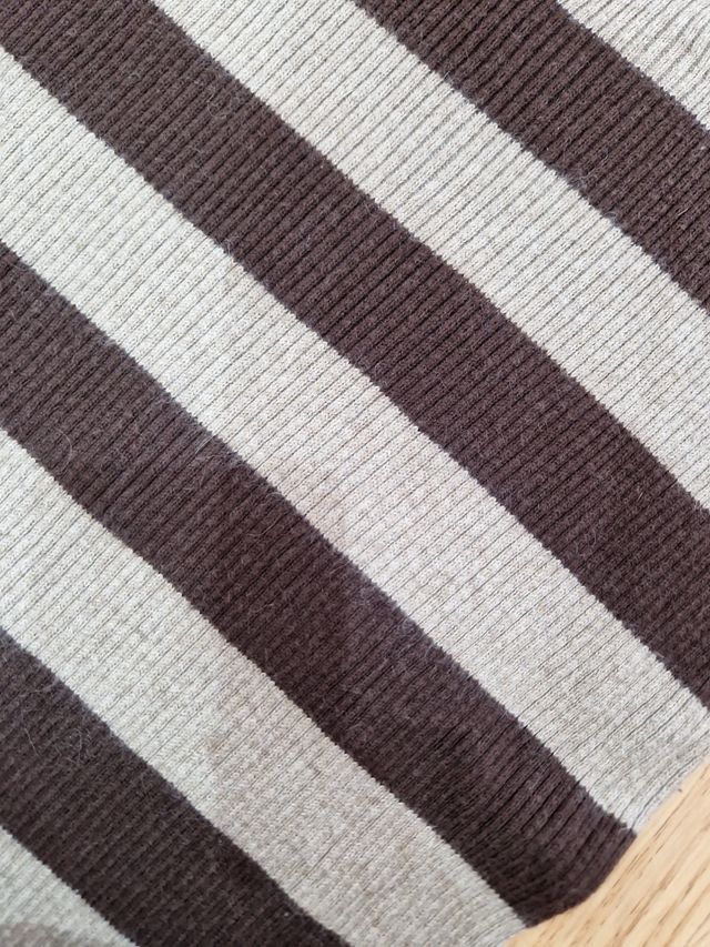 Vestido de punto Zara rayas marrón y beige talla M