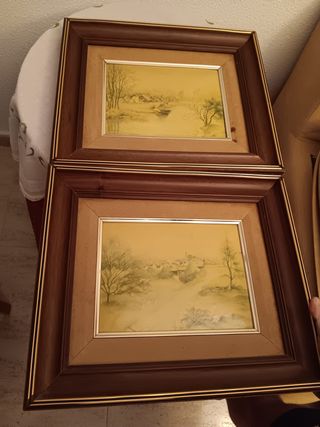 2 Quadri e piatti dorati