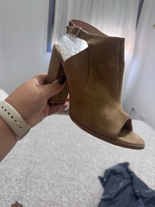 Sandalias tacón abiertas marrones , usadas 1 vez 