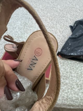 Sandalias tacón abiertas marrones , usadas 1 vez 