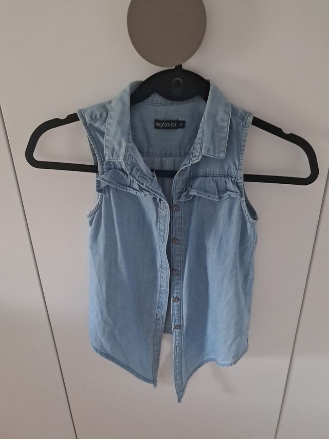 Camisa vaquera sin mangas niña