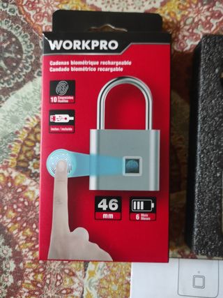 Candado Digital WORKPRO Huella Dactilar Recargable
