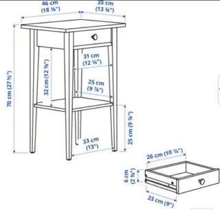 Mesitas de noche Ikea Hemnes Roja