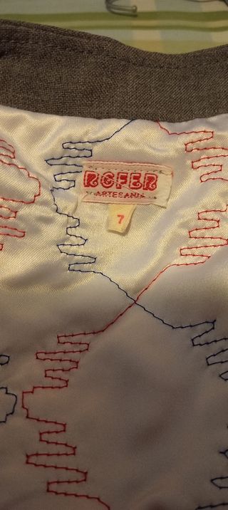 Traje Rociero Niño Talla 7 Gris y Rojo