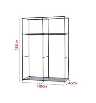 Armario HERSIG de Tela Gris con Estantes