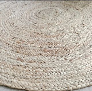 Alfombra Redonda Yute Natural Estilo Nórdico 