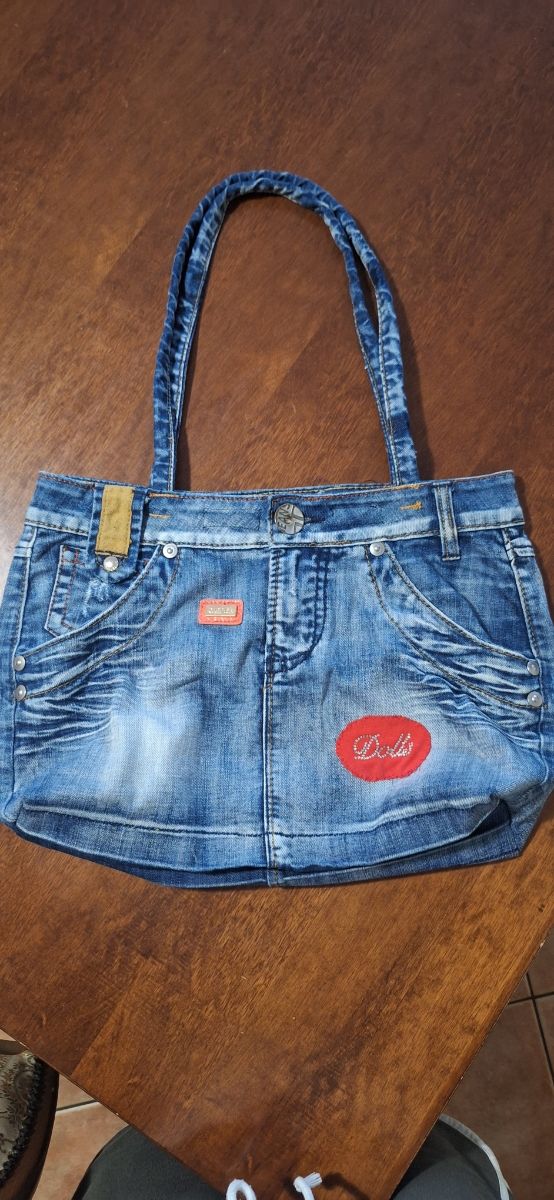 Borsa shopper in jeans fatta a mano