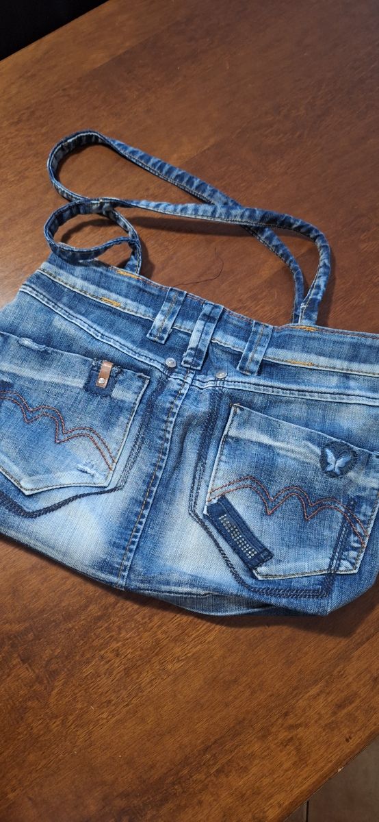 Borsa shopper in jeans fatta a mano