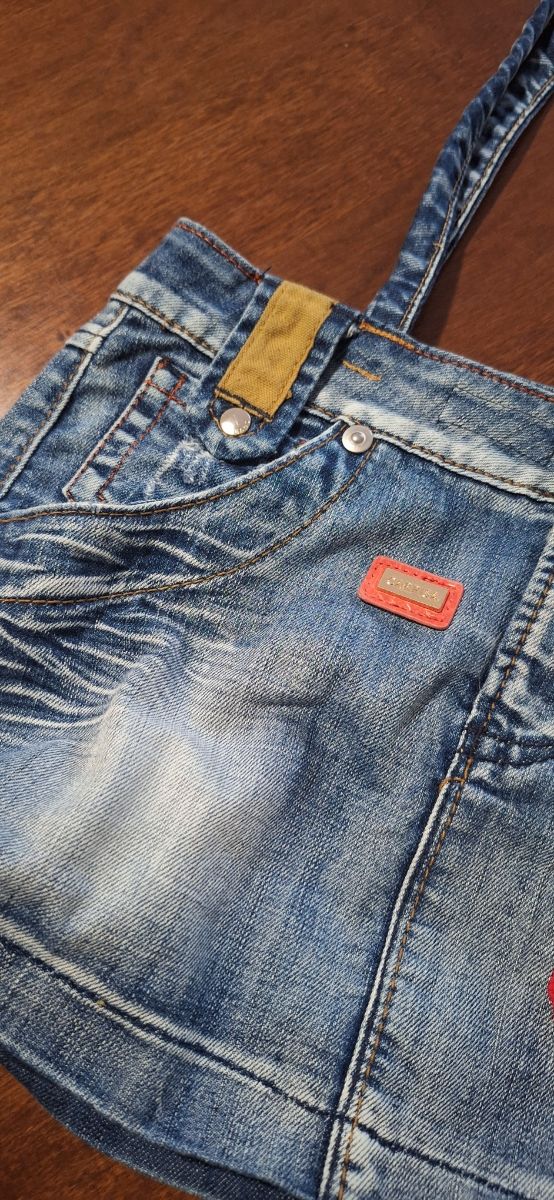 Borsa shopper in jeans fatta a mano