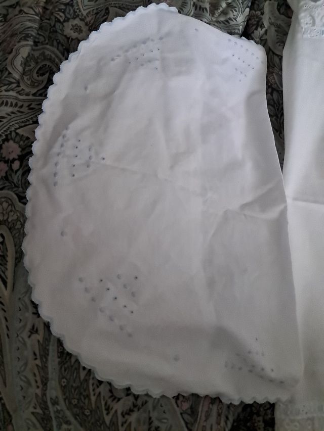 Sábanas cuna y funda bordada azul 100% algodón