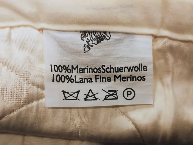 Coperta Lana Merino Beige/Bianco