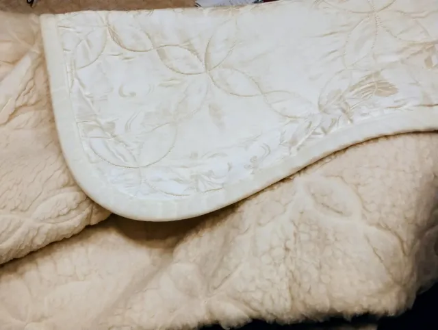 Coperta Lana Merino Beige/Bianco