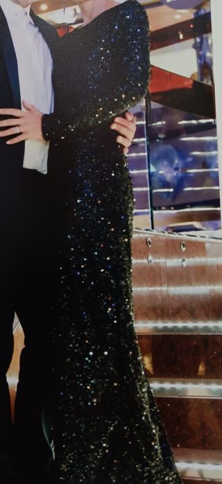 Abito elegante paillettes nero