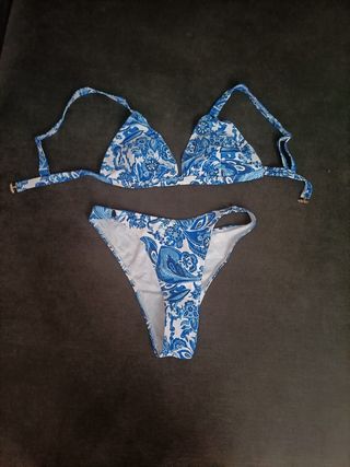 Bikini Mujer Azul y Blanco