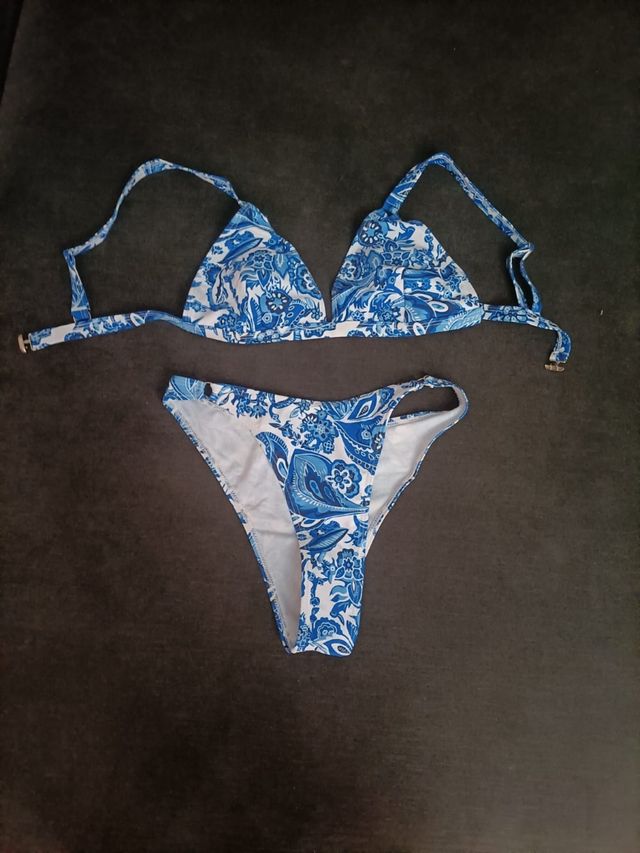 Bikini Mujer Azul y Blanco