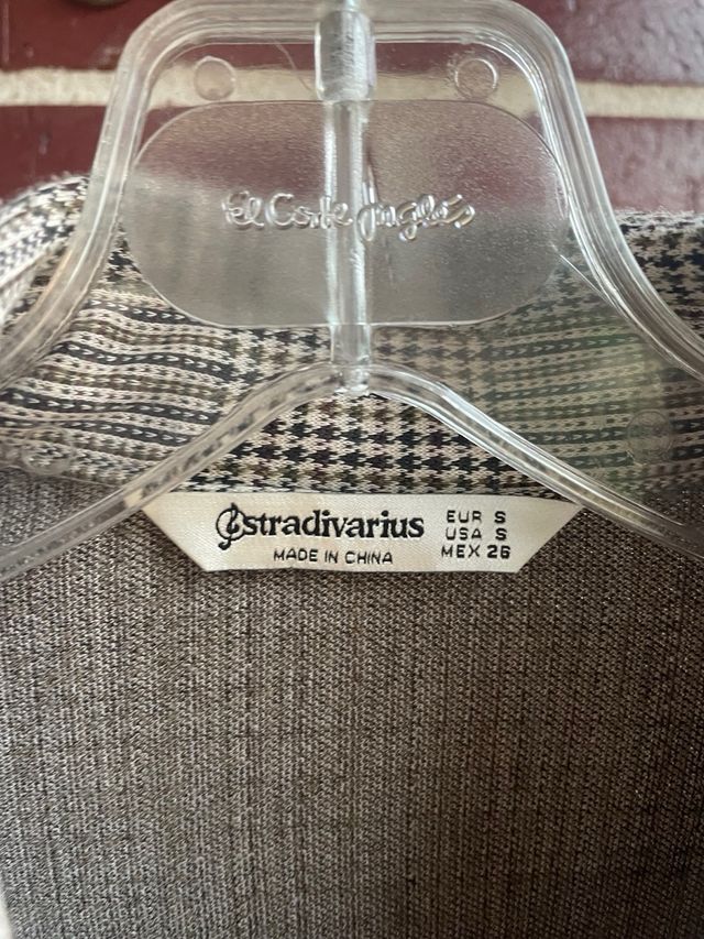 Sobrecamisa cuadros Stradivarius Beige Talla s