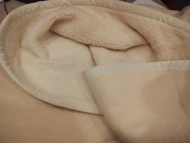Coperta lana merinos beige
