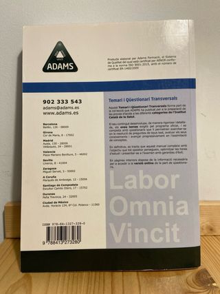 Temari i Qüestionari Transversals: Institut Català de la Salut (Catalan Edition)