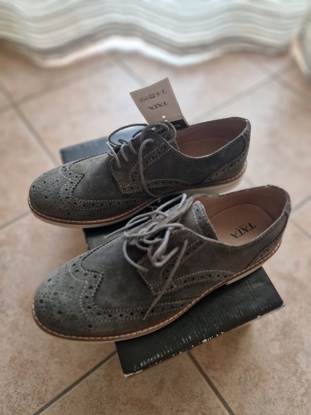 Scarpe eleganti cerimonia TATA grigie vera pelle