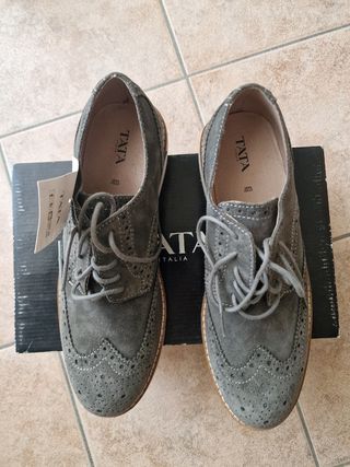 Scarpe eleganti cerimonia TATA grigie vera pelle