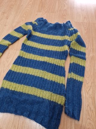 Jersey largo rayas mohair talla M