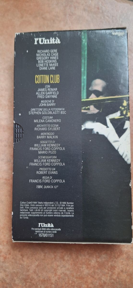 Videocassetta Cotton Club VHS