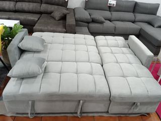Sofá Cama Chaise Longue Arcón Gris