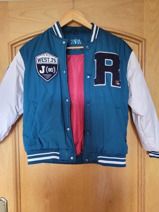Bomber niño azul y blanco
