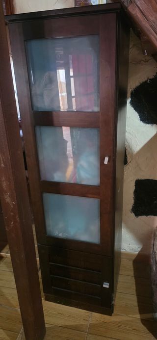 Mueble Madera Wengue y Cristal