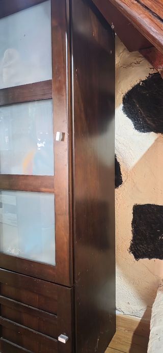 Mueble Madera Wengue y Cristal