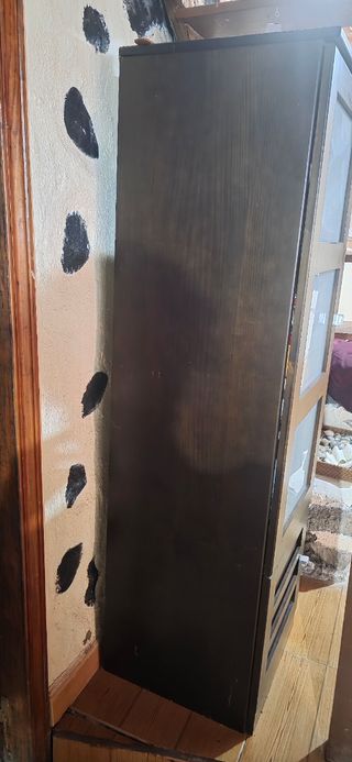 Mueble Madera Wengue y Cristal