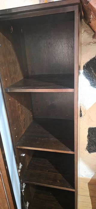 Mueble Madera Wengue y Cristal