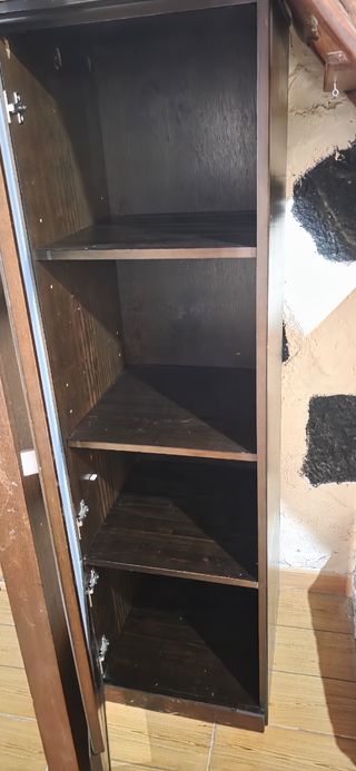 Mueble Madera Wengue y Cristal