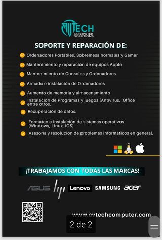 Servicio técnico informático a domicilio 