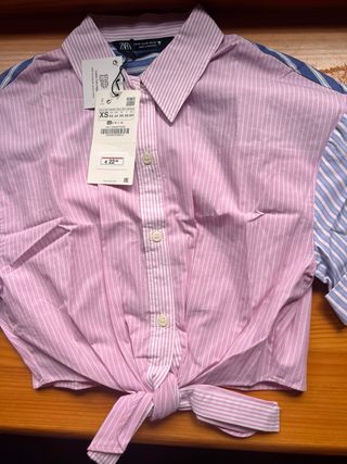 Camisa Zara rayas nudo