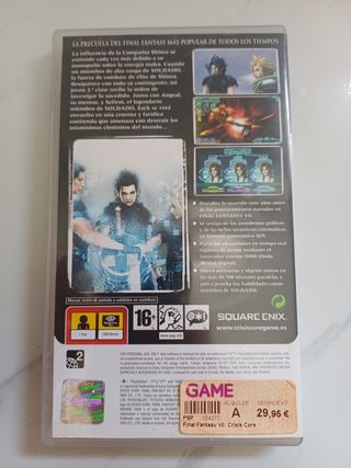Crisis Core Final Fantasy VII PSP Caja y Manual