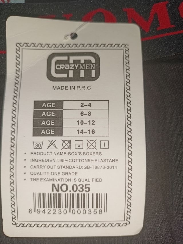 Slip e boxer bambino taglia 14-16