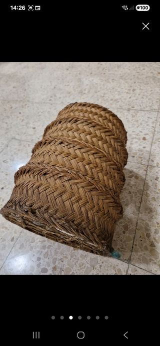 Puff de esparto con funda