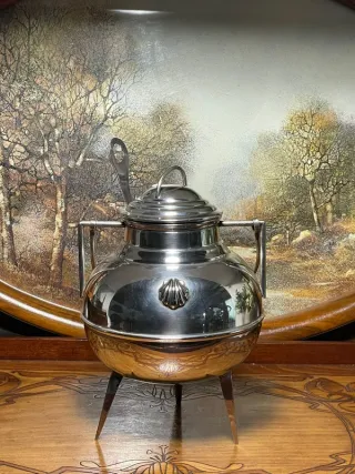 Zuccheriera con Coperchio e Mestolo in Alpaca