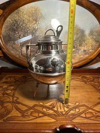 Zuccheriera con Coperchio e Mestolo in Alpaca