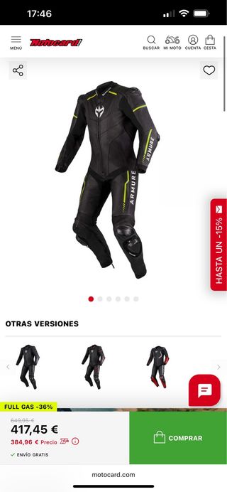 Traje de moto completo ARMURE