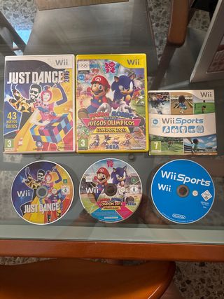 Juegos Wii: Just Dance, Mario & Sonic, Wii Sports