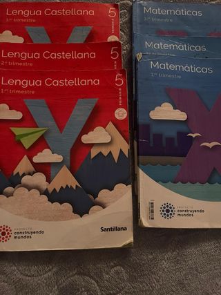 Libros de 5 de primaria de matemáticas y lengua
